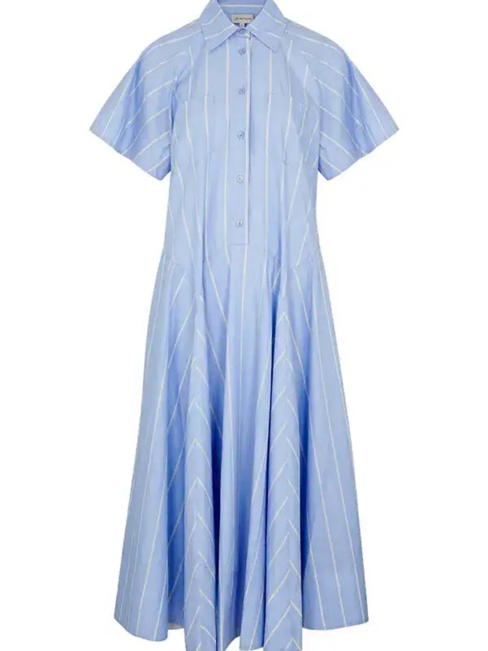 Lee Mathews Chambray Stripe Jerry Midi Shirt Dress fits 4-6